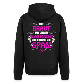 Junggesellenabschied Witze“ T-Shirts Geschenk - Unisex Premium Bio Zip Hoodie - Schwarz - Hinten - Nico (187cm)