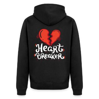 coeur coeur amour Heartbreaker relation amoureuse - Veste à capuche bio Premium Unisexe - noir - Dos - Nico (187cm)