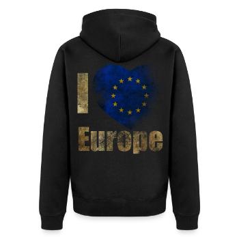EUROPE J’aime l’Europe - Veste à capuche bio Premium Unisexe - noir - Dos - Nico (187cm)