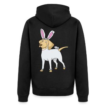 Labrador Golden Retriever as easter bunny easter - Unisex Premium Organic Zip Hoodie - black - Back - Nico (187cm)