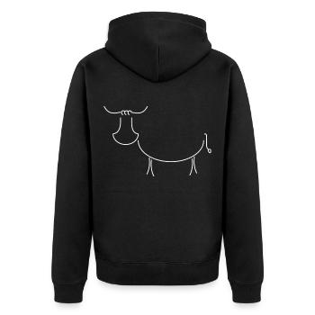 Kuh Landwirt Bauer Farm Bauernhof Tierliebhaber - Unisex Premium Bio Zip Hoodie - Schwarz - Hinten - Nico (187cm)