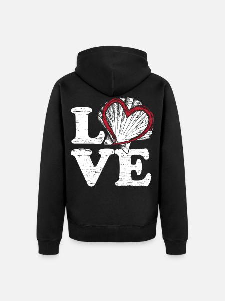 I love mussels - Unisex Premium Organic Zip Hoodie - black