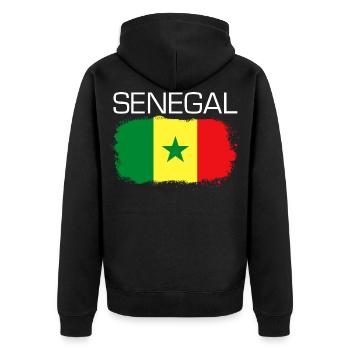 Cadeau de fan de football du Sénégal - Veste à capuche bio Premium Unisexe - noir - Dos - Nico (187cm)