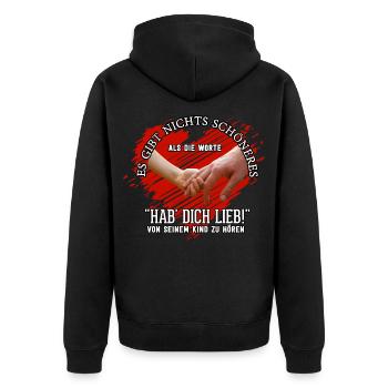 Child Children Daughter Son Gift Heart Hand Hab - Unisex Premium Organic Zip Hoodie - black - Back - Nico (187cm)