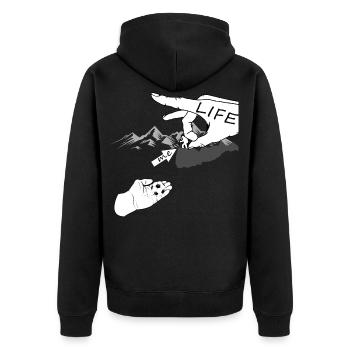 Football main en direct croire football dieu cadeau - Veste à capuche bio Premium Unisexe - noir - Dos - Nico (187cm)
