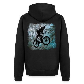 Cadeau de sport extrême mountain bike biker mountain bike - Veste à capuche bio Premium Unisexe - noir - Dos - Nico (187cm)