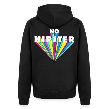 Hipster typography. Colorful gift - Unisex Premium Organic Zip Hoodie - black - Back - Nico (187cm)