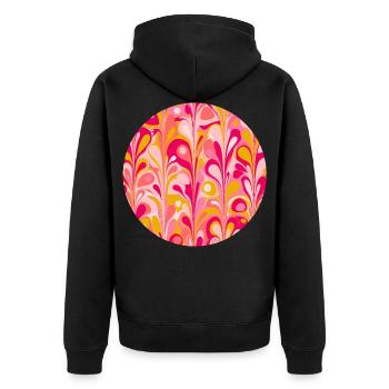Retro Celebration - Unisex Premium Organic Zip Hoodie - black - Back - Nico (187cm)