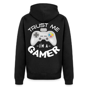 Trust me I'm gamers gambling console game - Unisex Premium Organic Zip Hoodie - black - Back - Nico (187cm)