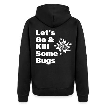 Motorcycle Motorcyclist Biker Insect - Unisex Premium Organic Zip Hoodie - black - Back - Nico (187cm)