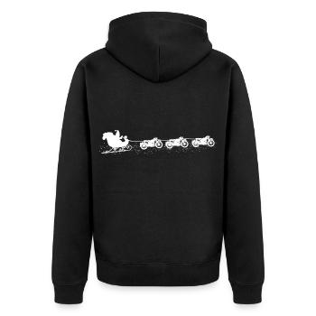 Motorcycle Motorcyclist Biker Christmas - Unisex Premium Organic Zip Hoodie - black - Back - Nico (187cm)