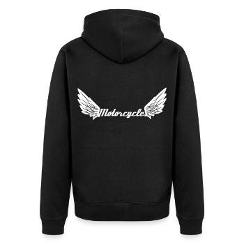Motocyclistes biker ailes - Veste à capuche bio Premium Unisexe - noir - Dos - Nico (187cm)