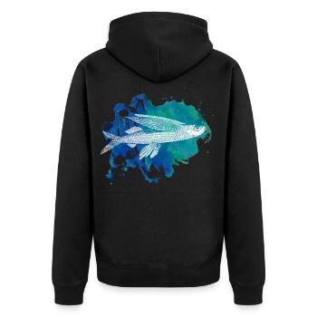 Pêcheur pêche pêcheur pêche nature cadeau animal - Veste à capuche bio Premium Unisexe - noir - Dos - Nico (187cm)