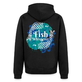 Pêcheur pêche pêcheur pêche nature cadeau animal - Veste à capuche bio Premium Unisexe - noir - Dos - Nico (187cm)