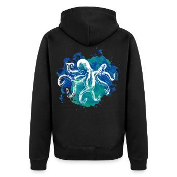Octopus octopus octopus seafood gift - Unisex Premium Organic Zip Hoodie - black - Back - Nico (187cm)