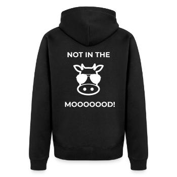 Vache Funny Funny énonciations - Veste à capuche bio Premium Unisexe - noir - Dos - Nico (187cm)