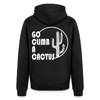 Funny énonciations drôles Cactus - Veste à capuche bio Premium Unisexe - noir - Dos - Nico (187cm)