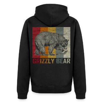 Ours Animal Grizzly Wilderness Don - Veste à capuche bio Premium Unisexe - noir - Dos - Nico (187cm)