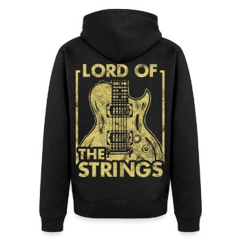 Gitarre - Unisex Premium Bio Zip Hoodie - Schwarz - Hinten - Nico (187cm)