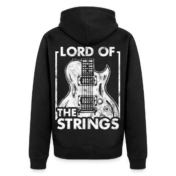 Guitare guitariste instrument de musique musicien cadeau - Veste à capuche bio Premium Unisexe - noir - Dos - Nico (187cm)