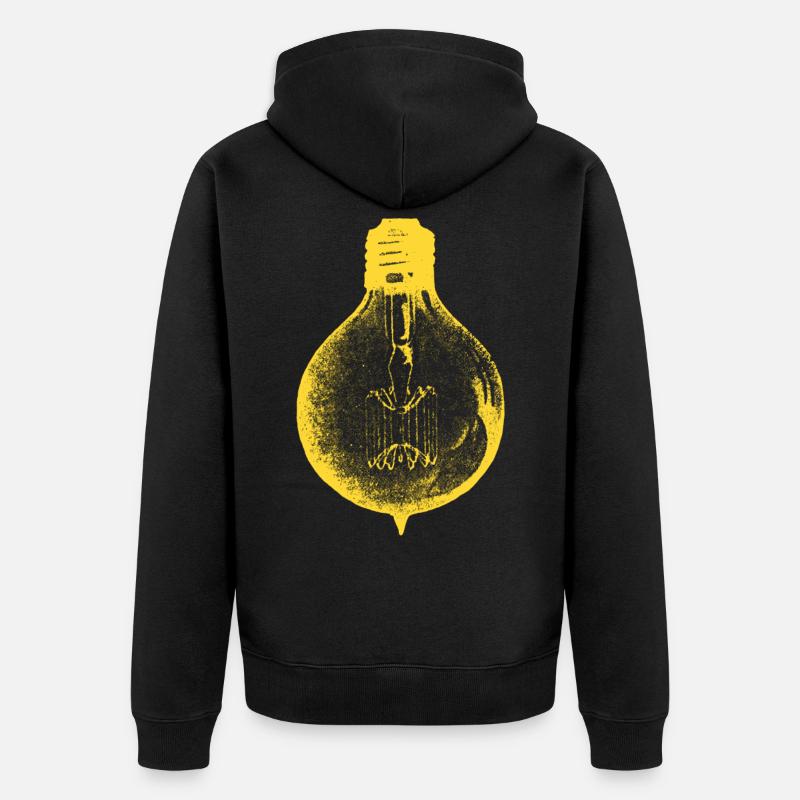 Une lumière s'allume Retro ampoule - Veste à capuche bio Premium Unisexe - noir