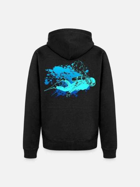 Diver - Unisex Premium Organic Zip Hoodie - black
