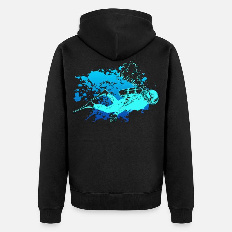 plongeur - Veste à capuche bio Premium Unisexe - noir