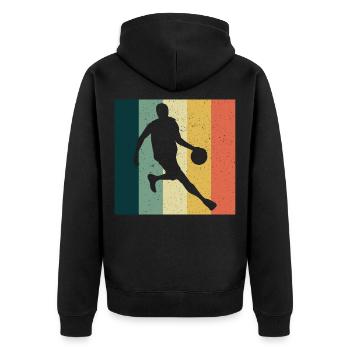 Basketball basketball team - Unisex Premium Organic Zip Hoodie - black - Back - Nico (187cm)
