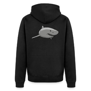 Shark, drawing, cartoon - Unisex Premium Organic Zip Hoodie - black - Back - Nico (187cm)