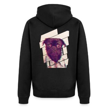 Glitch Pug - Veste à capuche bio Premium Unisexe - noir - Dos - Nico (187cm)