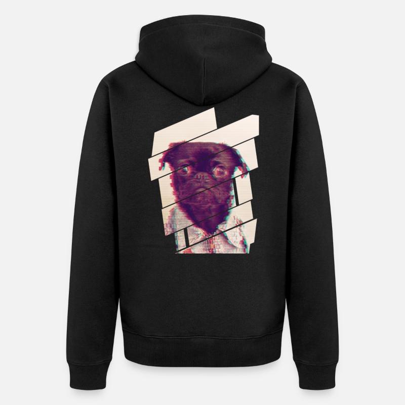Glitch Mops - Unisex Premium Bio Zip Hoodie - Schwarz