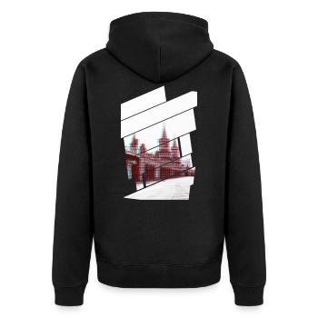 Berlin Oberbaumbrücke Glitch - Veste à capuche bio Premium Unisexe - noir - Dos - Nico (187cm)