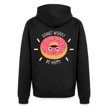 Donut - Unisex Premium Bio Zip Hoodie - Schwarz - Hinten - Nico (187cm)