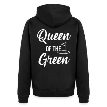 Golf Golfer Golfplatz Golfspieler Queen - Unisex Premium Bio Zip Hoodie - Schwarz - Hinten - Nico (187cm)