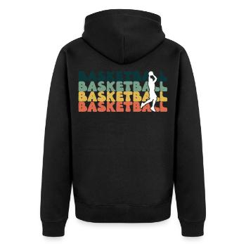 Basketball basketball basketball team - Unisex Premium Organic Zip Hoodie - black - Back - Nico (187cm)