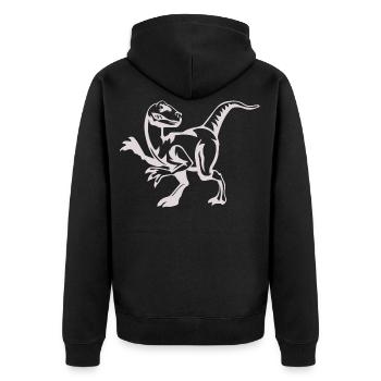 Cadeau de dinosaure Raptor - Veste à capuche bio Premium Unisexe - noir - Dos - Nico (187cm)