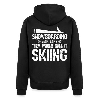 Snowboarding Snowboarding Snowboarding Snowboarder - Unisex Premium Organic Zip Hoodie - black - Back - Nico (187cm)