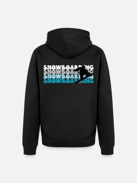 Snowboarding Snowboarding Snowboarding Snowboarder - Unisex Premium Organic Zip Hoodie - black