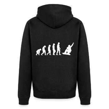 Snowboard Snowboarding Snowboardurlaub Snowboarder - Unisex Premium Bio Zip Hoodie - Schwarz - Hinten - Nico (187cm)
