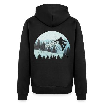 Snowboard Snowboarding Snowboardurlaub Snowboarder - Unisex Premium Bio Zip Hoodie - Schwarz - Hinten - Nico (187cm)