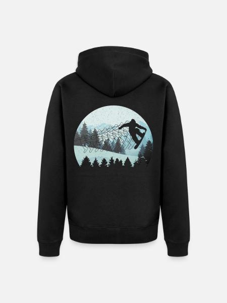 Snowboarding Snowboarding Snowboarding Snowboarder - Unisex Premium Organic Zip Hoodie - black
