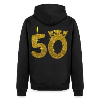 Cadeau d'anniversaire 50 ans 50 ans - Veste à capuche bio Premium Unisexe - noir - Dos - Nico (187cm)