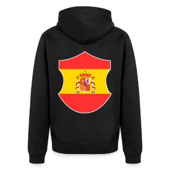 Spanien Süden Geschenk Madrid Urlaub Sonne Wappen - Unisex Premium Bio Zip Hoodie - Schwarz - Hinten - Nico (187cm)
