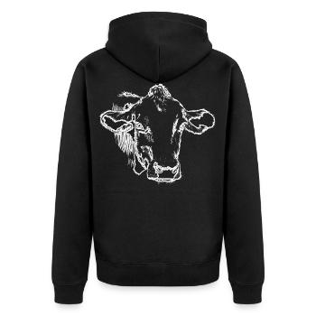 Vache Cool drôle Animal vilain Ferme cadeau - Veste à capuche bio Premium Unisexe - noir - Dos - Nico (187cm)
