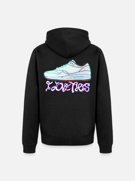 Airmax Sneaker Turnschuhe - Unisex Premium Bio Zip Hoodie - Schwarz