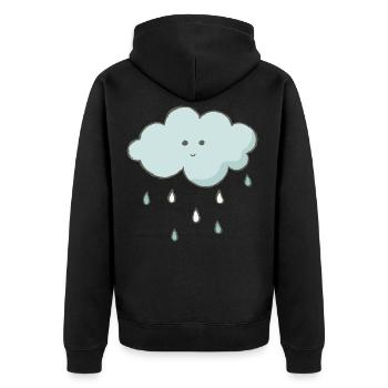 Nuage avec cadeau de nuage pluie gouttes de pluie - Veste à capuche bio Premium Unisexe - noir - Dos - Nico (187cm)
