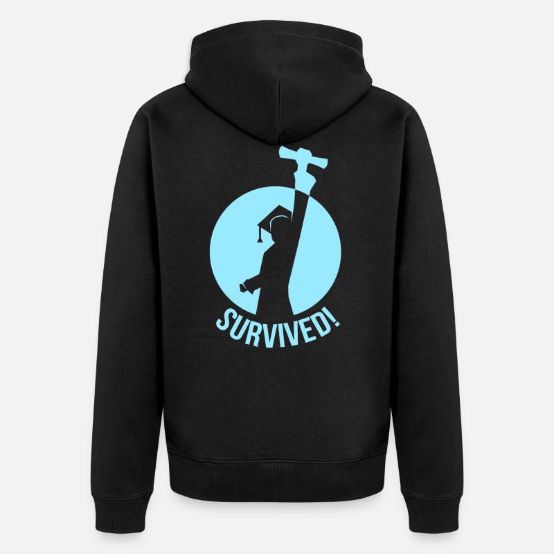 Schulabschluss Abschlussklasse Geschenk - Unisex Premium Bio Zip Hoodie - Schwarz