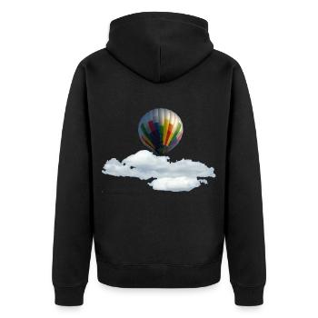 Heissluftballon - Unisex Premium Bio Zip Hoodie - Schwarz - Hinten - Nico (187cm)