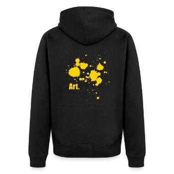 Kunst - Unisex Premium Bio Zip Hoodie - Schwarz - Hinten - Nico (187cm)