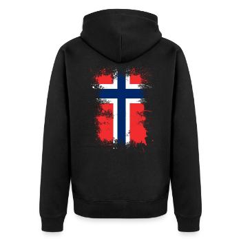 Drapeau de la Norvège - Veste à capuche bio Premium Unisexe - noir - Dos - Nico (187cm)